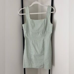Lulus green and white checkered dress